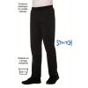 Pantalon Homme Noir, Ceinture Elastique en Maille Côtelée, Stretch Confort