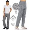 Pantalon cuisine taille élastique pied de poule