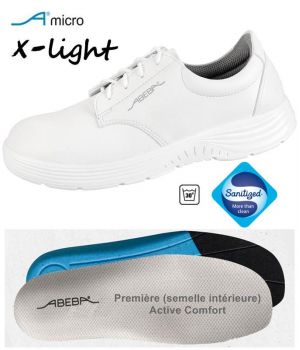 Chaussures Femme et Homme Abeba, Confort et Légereté, Microfibre Blanc, Lacets