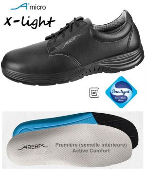 Chaussures Femme et Homme Abeba, Confort et Légèreté, Microfibre Noir, Lacets