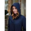 Manteau Femme, 5 boutons avec Zip, Capuche, Marine