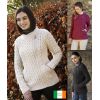 Splendide Cardigan Irlandais, Motif Torsade et Coeur, Zip à Croix Celtique