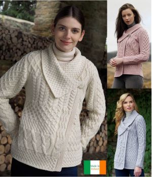 Cardigan Femme de style Irlandais, Luxe et Douceur, Laine Mérinos