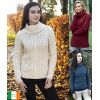 Magnifique Pull Irlandais, Motif Torsades et Nid d'abeille, Laine Mérinos