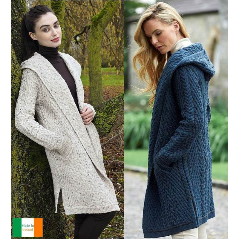 manteau en laine à capuche