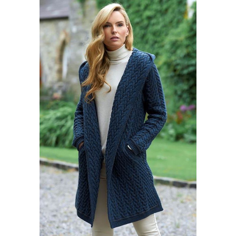 manteau femme laine cintré capuche