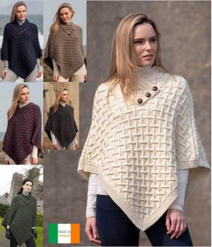 Magnifique Poncho, Laine Mérinos super douce, Doux, Chaud et Cosy