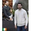 Superbe Pullover Irlandais pour Homme, Laine Mérinos Super Douce