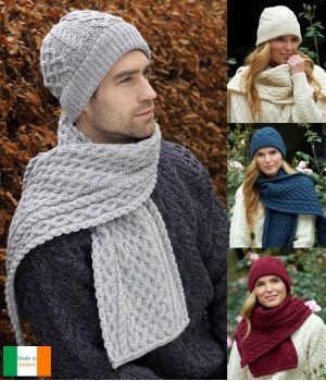 Magnifique Bonnet Irlandais Femme et Homme, 100% Laine Merinos