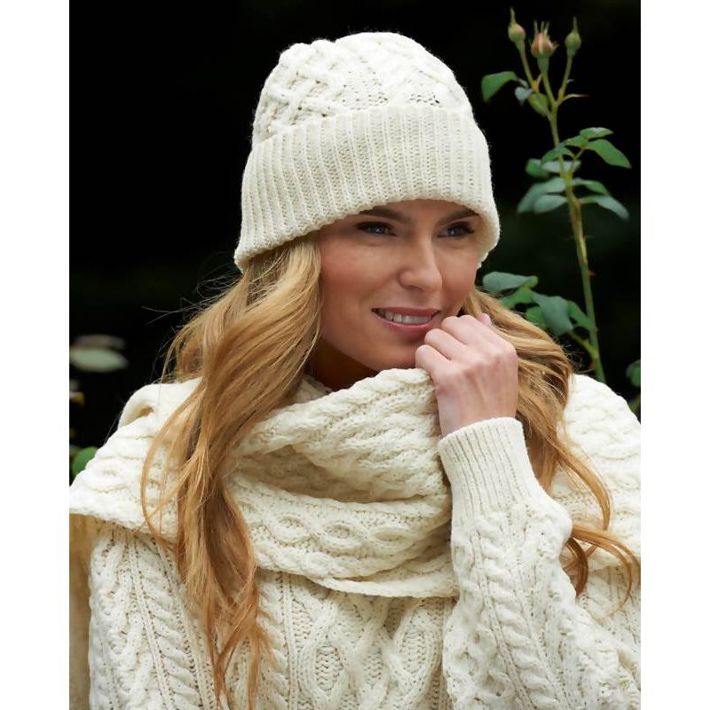 Magnifique Bonnet Irlandais Femme et Homme, 100% Laine Merinos