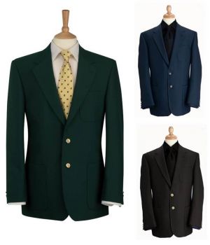 Blazer homme club, veste droite, Coupe classique, entièrement doublé