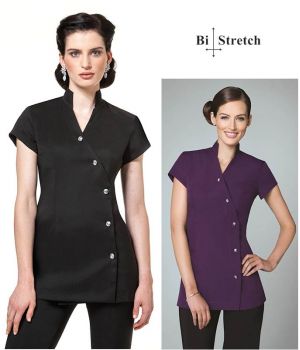 Tunique Bi-Stretch, Boutons Style Diamant, Tailles 34, 42.