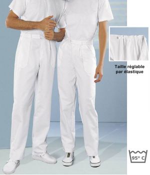 pantalon médical unisexe taille élastique