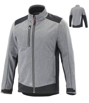 Veste SoftShell Adolphe Lafont, Col Montant, Fermeture par Zip, Gris chiné