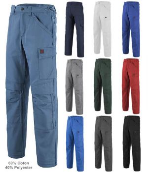 Achat Pantalon bleu de travail homme bugatti en coton pas cher - db