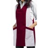 Tablier chasuble femme Bordeaux-Blanc