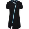 Blouse Professionnelle Femme, Fermeture Zip, Noir et bleu