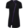 Blouse Professionnelle Femme, Fermeture Zip, Noir et violet