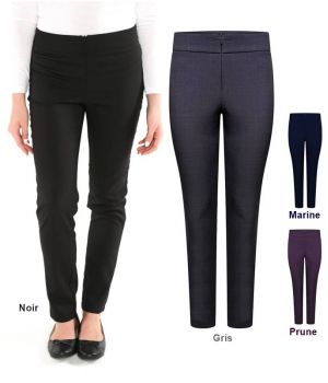 Pantalon Femme, Fermeture à Glissière Confort, Jambe Fine .