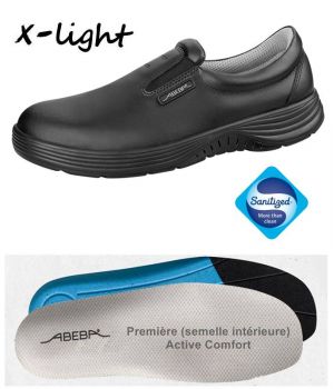 Chaussures Homme et Femme Abeba, Cuir noir, Embout acier, Active Comfort