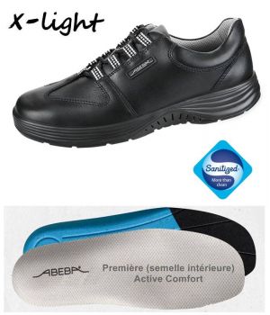 Chaussures Homme et Femme, Lacets, Cuir noir, Embout acier, Active Comfort