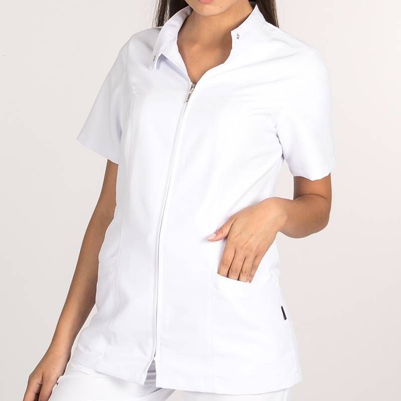 Blouse Médicale Femme Élégante Manches Courtes - 3 Poches Pratiques