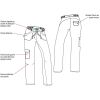 Pantalon Médical femme, Ceinture réglable par cordon de serrage, Schéma