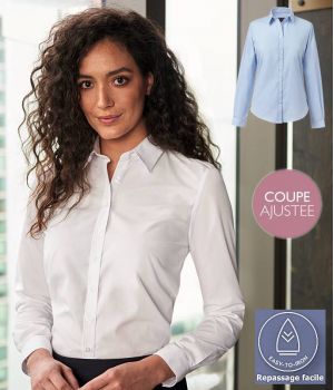 Chemisier Femme, Manches longues, Coupe classique, Polyester Coton