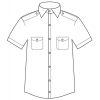 Chemise Homme Blanche Manches courtes, Épaulettes, Dessin