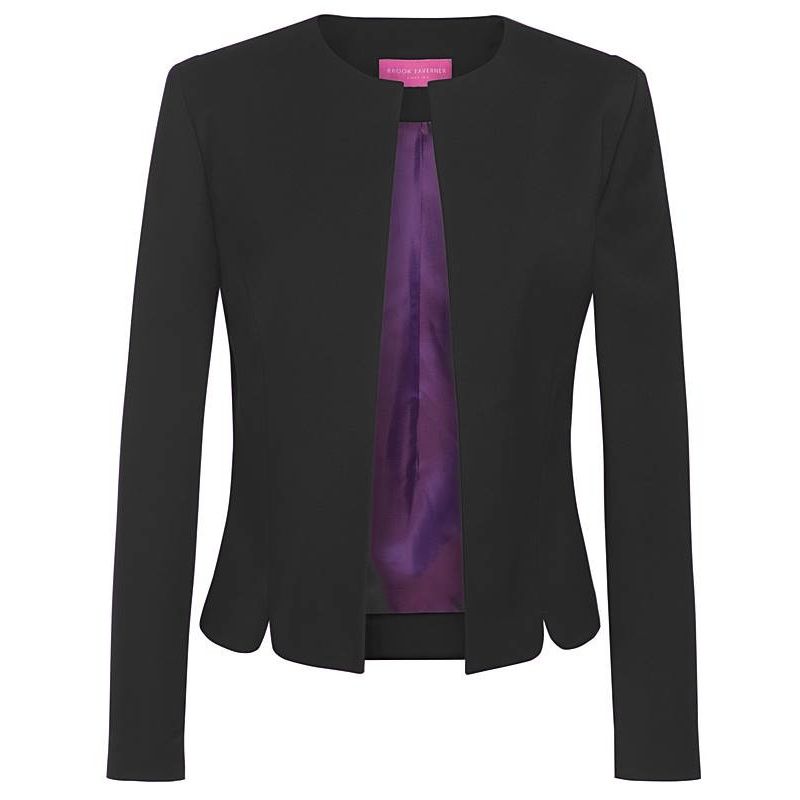 Veste Femme, Coupe Slim, Col Arrondi, Sans Revers