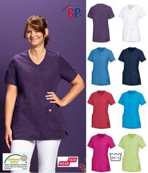 Blouse Médicale Femme, A Boutonner, Tissu Stretch Confort, Peut Bouillir