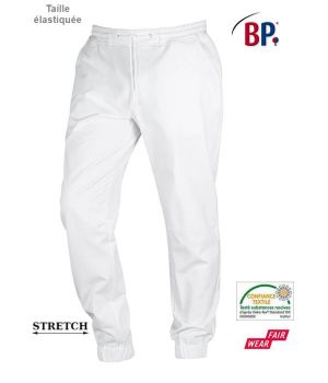Pantalon Blanc Super Confort Homme, Stretch, Taille élastiquée