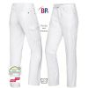 Jean Blanc Cargo Femme et Homme, 5 Poches, Peut Bouillir