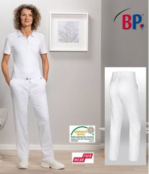 Pantalon Blanc Femme, Super Confort Stretch, Taille Elastiquée
