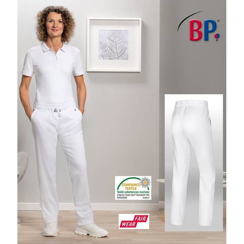 Pantalon Blanc Super Confort Femme, Stretch, Taille Elastiquée