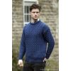 Pullover Irlandais pour femme ou homme, Bleu Denim