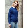 Pullover Irlandais pour femme ou homme, Bleu denim