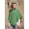 Cape poncho Irlandais, 100% Laine Mérinos, vert chiné