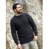 Pullover Irlandais, 100% pure laine vierge, Couleur Charbon