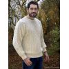 Pullover Irlandais, ras de cou, 100% pure laine vierge, Ecru