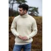 Pull Homme à Col Roulé Irlandais, Ecru