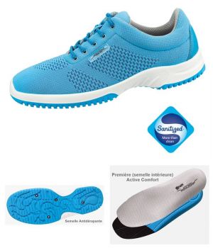 Chaussures de Travail, Look Fashion, Textile Tricoté Bleu