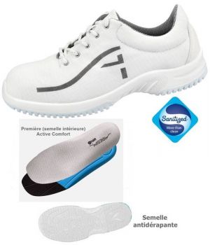 Chaussures de Travail, Look Fashion, Textile Blanc Respirant, Hydrofuge