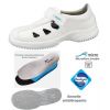 Chaussures de travail fashion et confort, Microfibre blanche, Semelle intérieure renouvelable