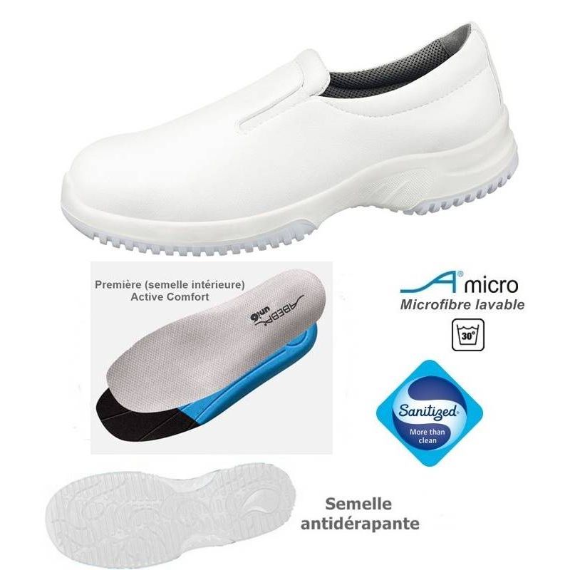 Chaussures de Travail Fashion Et Confort, Microfibre Blanche, Pointure 43.