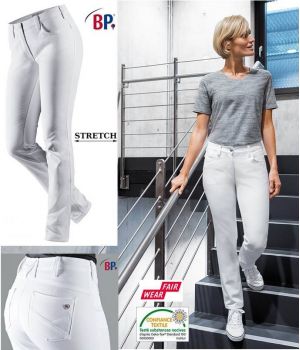 Jean Femme Blanc, 5 poches, Tissu Stretch, Liberté de Mouvement