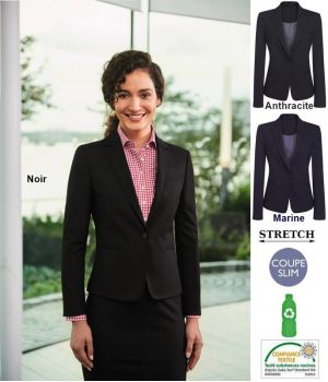 Veste Femme, Coupe Cintrée, Stretch Confort, Lavable en Machine