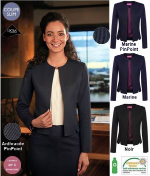 Veste Femme, Coupe Cintrée, Lavable en Machine, Confort Stretch