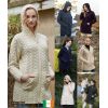 Cardigan Irlandais long, pour Femme, à Capuche, Fermeture Zip Celtique