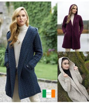 manteau en laine à capuche